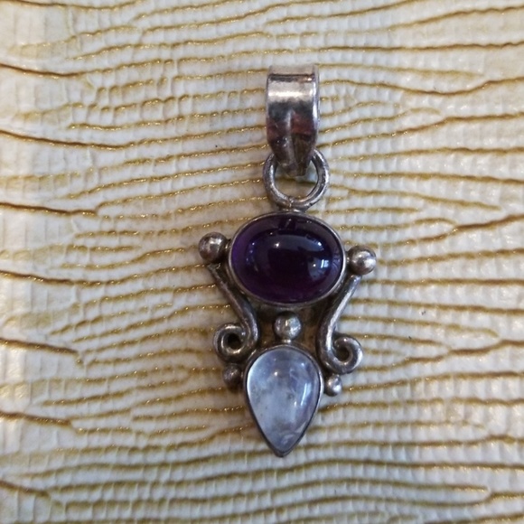 Moonstone and Amethyst pendant - Picture 1 of 3